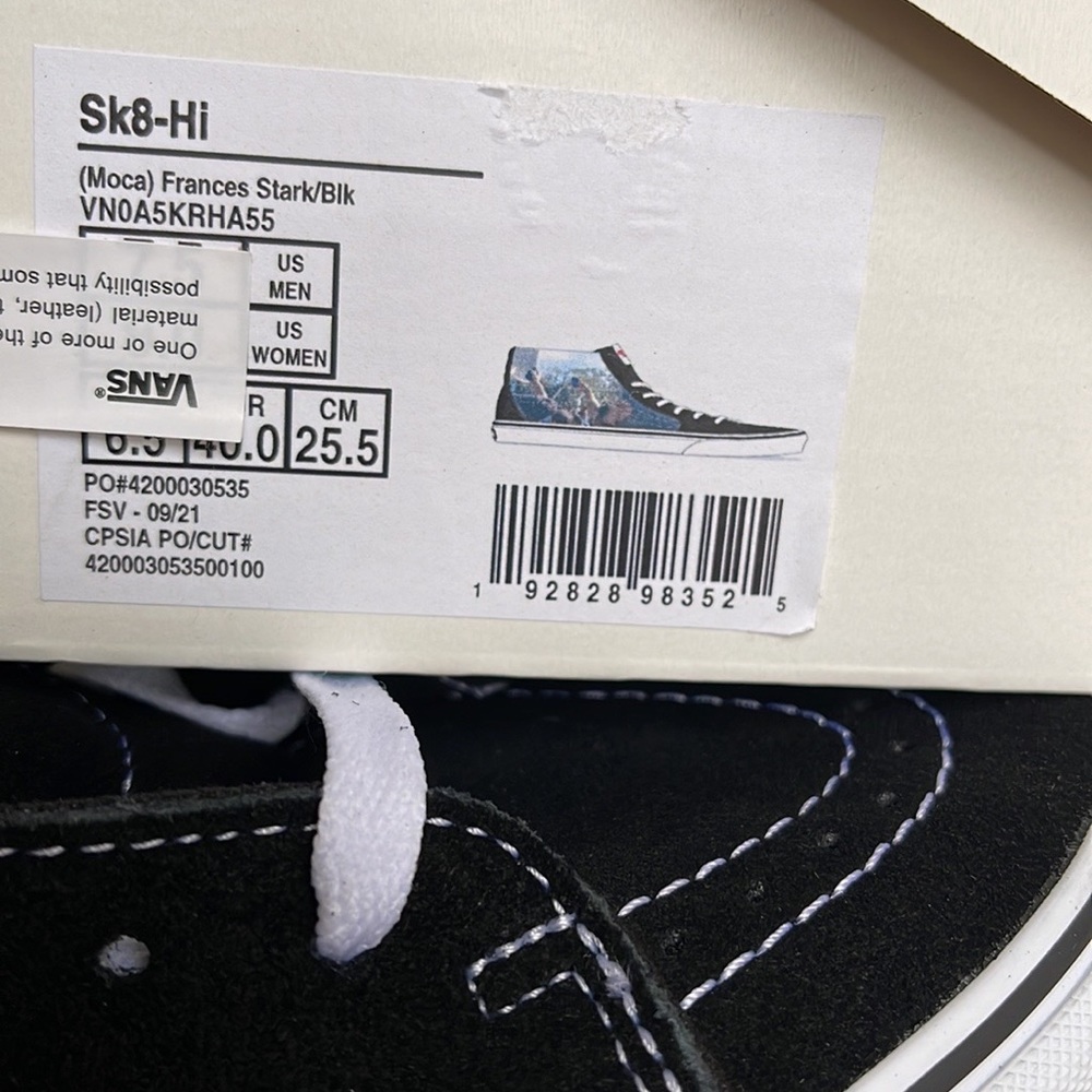 Vans Sk8-Hi Moca Frances Stark/Black Men’s sneakers - Picture 16 of 16